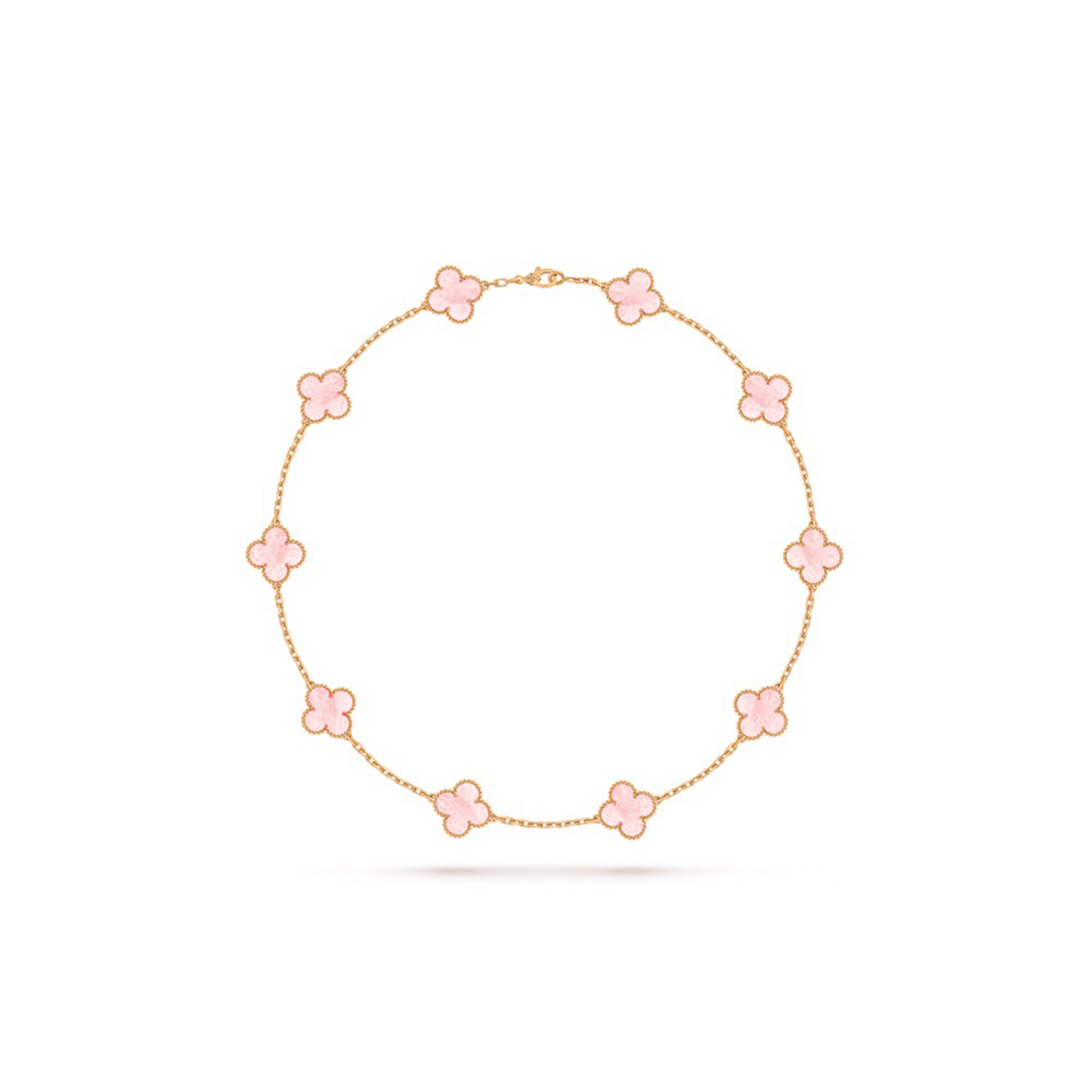 VAN CLEEF ARPELS VINTAGE ALHAMBRA NECKLACE, 10 MOTIFS ROSE GOLD